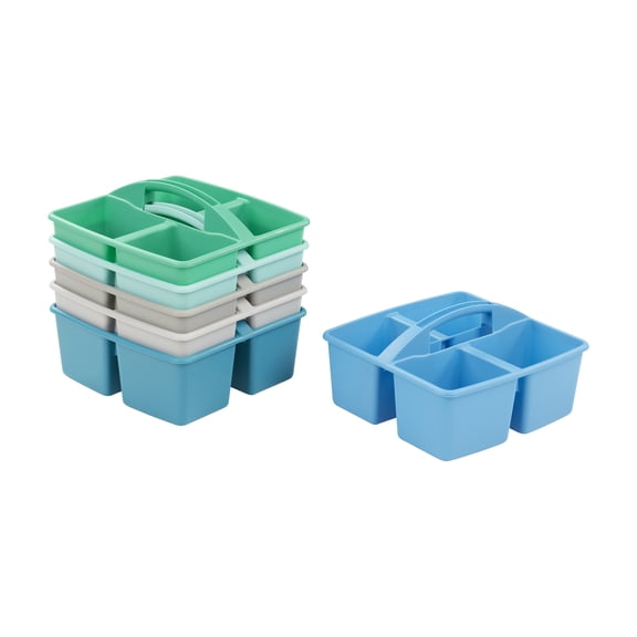 ECR4Kids 4-Compartment Medium Plastic Caddy, Multipurpose Organization, Contemporary, 6-Pack