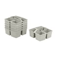 thumbnail image 1 of ECR4Kids 4-Compartment Medium Plastic Caddy, Multipurpose Organization, Grey, 6-Pack, 1 of 9