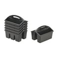 thumbnail image 1 of ECR4Kids 4-Compartment Small Plastic Caddy, Multipurpose Organization, Black, 6-Pack, 1 of 9