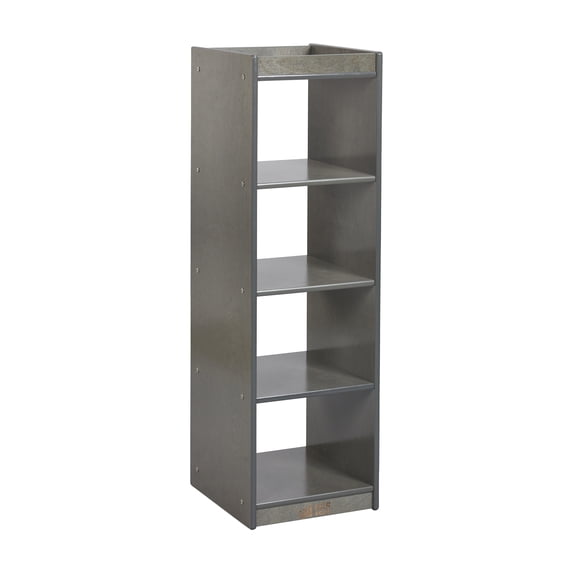 ECR4Kids 4-Cube Double-Sided Vertical Storage Organizer, Classroom Furniture, Grey Wash