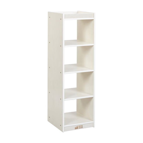 ECR4Kids 4-Cube Double-Sided Vertical Storage Organizer, Classroom Furniture, White Wash