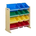 thumbnail image 1 of ECR4Kids 4-Tier Organizer with 12 Removable Plastic Bins, 4x3, Toy Storage, Natural/Primary, 1 of 9
