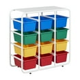 thumbnail image 1 of ECR4Kids 4-Tier Storage Rack with 12 Cubby Bins, 4x3, Multipurpose Organization, Primary, 1 of 9