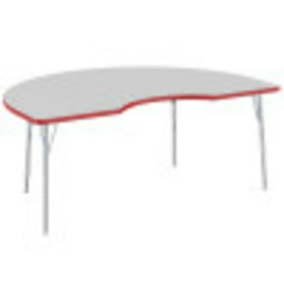 ECR4Kids 48" Kidney Contour Adjustable Activity Table, Grey/Red