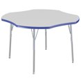 thumbnail image 1 of ECR4Kids 48in Clover Contour Thermo-Fused Adjustable Activity Table Grey/Blue/Silver - Standard Swivel, 1 of 2