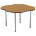thumbnail image 1 of ECR4Kids 48in Clover Contour Thermo-Fused Adjustable Activity Table Oak/Burgundy/Silver - Super Leg, 1 of 2