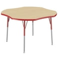 thumbnail image 1 of ECR4Kids 48in Clover Everyday T-Mold Adjustable Activity Table Maple/Red - Standard Swivel, 1 of 4