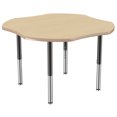 thumbnail image 1 of ECR4Kids 48in Clover Premium Thermo-Fused Adjustable Activity Table Maple/Maple/Black - Super Leg, 1 of 8