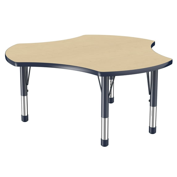 ECR4Kids 48in Cog Premium Thermo-Fused Adjustable Activity Table Maple/Navy/Navy - Chunky Leg