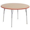 thumbnail image 1 of ECR4Kids 48in Round Contour Thermo-Fused Adjustable Activity Table Maple/Tangerine/Silver - Standard Swivel, 1 of 2