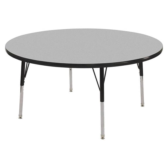 ECR4Kids 48in Round Everyday T-Mold Adjustable Activity Table Grey/Black - Standard Swivel