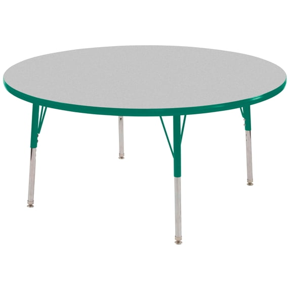 ECR4Kids 48in Round Everyday T-Mold Adjustable Activity Table Grey/Blue - Standard Swivel