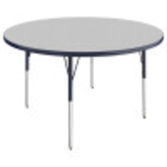 ECR4Kids 48in Round Everyday T-Mold Adjustable Activity Table Grey/Navy - Standard Swivel