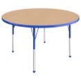 thumbnail image 1 of ECR4Kids 48in Round Everyday T-Mold Adjustable Activity Table Maple/Blue - Standard Ball, 1 of 3