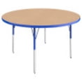 thumbnail image 1 of ECR4Kids 48in Round Everyday T-Mold Adjustable Activity Table Maple/Blue - Standard Swivel, 1 of 3