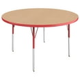 thumbnail image 1 of ECR4Kids 48in Round Everyday T-Mold Adjustable Activity Table Maple/Red - Standard Swivel, 1 of 3