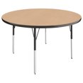 thumbnail image 1 of ECR4Kids 48in Round Premium Thermo-Fused Adjustable Activity Table Maple/Black/Black - Standard Swivel, 1 of 3