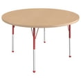 thumbnail image 1 of ECR4Kids 48in Round Premium Thermo-Fused Adjustable Activity Table Maple/Maple/Red - Standard Ball, 1 of 3