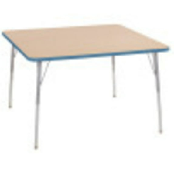 ECR4Kids 48in x 48in Square Contour Thermo-Fused Adjustable Activity Table Maple/Powder Blue/Silver - Standard Swivel