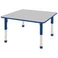 thumbnail image 1 of ECR4Kids 48in x 48in Square Everyday T-Mold Adjustable Activity Table Grey/Blue - Chunky Leg, 1 of 1