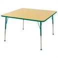 thumbnail image 1 of ECR4Kids 48in x 48in Square Everyday T-Mold Adjustable Activity Table Maple/Green - Standard Ball, 1 of 2