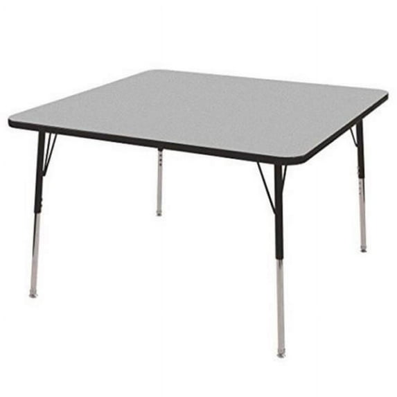 ECR4Kids 48in x 48in Square Premium Thermo-Fused Adjustable Activity Table Grey/Black/Black - Standard Swivel