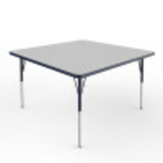 ECR4Kids 48in x 48in Square Premium Thermo-Fused Adjustable Activity Table Grey/Navy/Navy - Standard Swivel