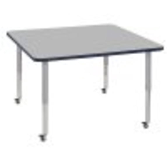 ECR4Kids 48in x 48in Square Premium Thermo-Fused Adjustable Activity Table Grey/Navy/Silver - Super Leg