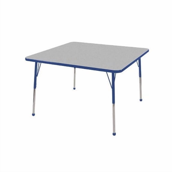 ECR4Kids 48in x 48in Square Premium Thermo-Fused Adjustable Activity Table Maple/Blue/Blue - Toddler Ball