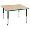 thumbnail image 1 of ECR4Kids 48in x 48in Square Premium Thermo-Fused Adjustable Activity Table Maple/Green/Black - Super Leg, 1 of 2