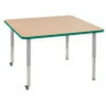 thumbnail image 1 of ECR4Kids 48in x 48in Square Premium Thermo-Fused Adjustable Activity Table Maple/Green/Silver - Super Leg, 1 of 2