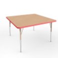 thumbnail image 1 of ECR4Kids 48in x 48in Square Premium Thermo-Fused Adjustable Activity Table Maple/Red/Sand - Standard Swivel, 1 of 2