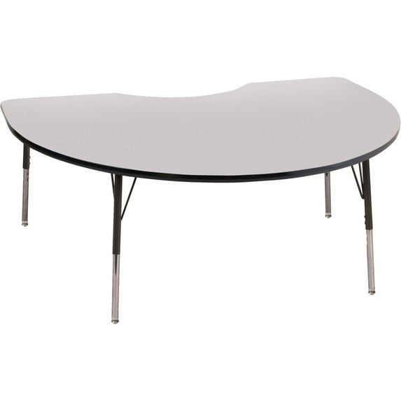 ECR4Kids 48in x 72in Kidney Everyday T-Mold Adjustable Activity Table Grey/Black - Standard Ball