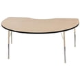 thumbnail image 1 of ECR4Kids 48in x 72in Kidney Everyday T-Mold Adjustable Activity Table Maple/Black/Sand - Toddler Ball, 1 of 4