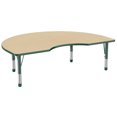 thumbnail image 1 of ECR4Kids 48in x 72in Kidney Everyday T-Mold Adjustable Activity Table Maple/Green - Chunky Leg, 1 of 3