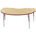 thumbnail image 1 of ECR4Kids 48in x 72in Kidney Everyday T-Mold Adjustable Activity Table Maple/Red - Standard Swivel, 1 of 3
