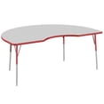 thumbnail image 1 of ECR4Kids 48in x 72in Kidney Premium Thermo-Fused Adjustable Activity Table Grey/Red/Red - Standard Swivel, 1 of 4