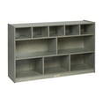 thumbnail image 1 of ECR4Kids 5+5 Cubby and Storage Mobile Tray Cabinet, Classroom Furniture, Grey Wash, 1 of 9