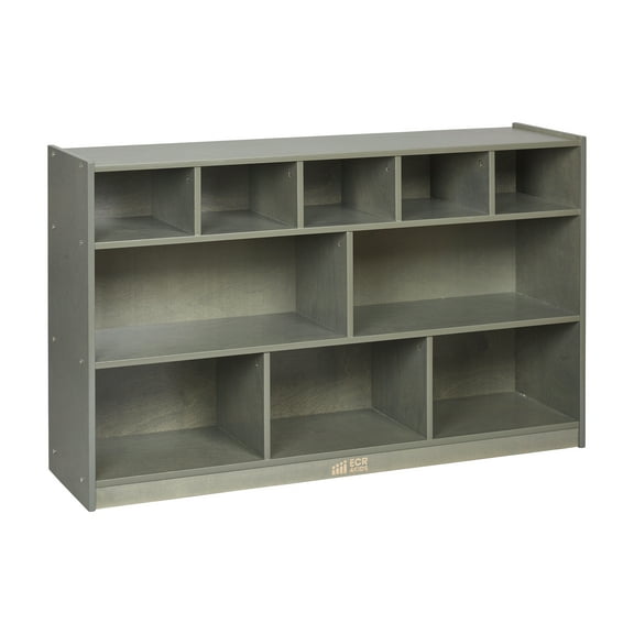 ECR4Kids 5+5 Mobile Storage and Tray Cabinet, Grey Wash