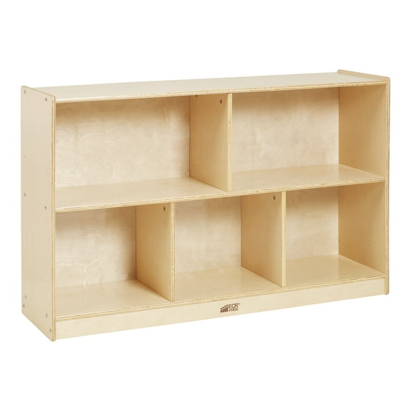 ECR4Kids 5-Compartment Mobile Storage Cabinet, Preschool, Natural