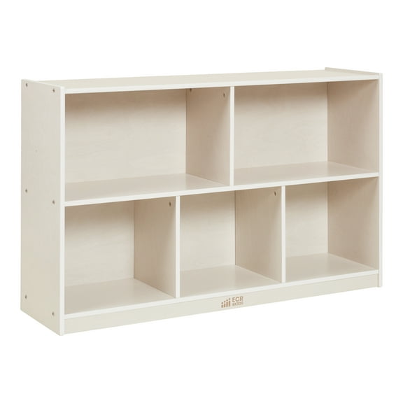 ECR4Kids 5-Compartment Mobile Storage Cabinet, Preschool, White Wash