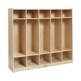 thumbnail image 1 of ECR4Kids 5-Section Coat Locker with Cubby Storage Compartments, Classroom Furniture, Natural, 1 of 10