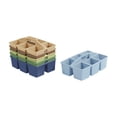thumbnail image 1 of ECR4Kids 6-Compartment Large Plastic Caddy, Multipurpose Organization, Earthtone, 6-Pack, 1 of 9