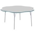 thumbnail image 1 of ECR4Kids 60in Flower Contour Thermo-Fused Adjustable Activity Table Grey/Seafoam/Silver - Standard Swivel, 1 of 4