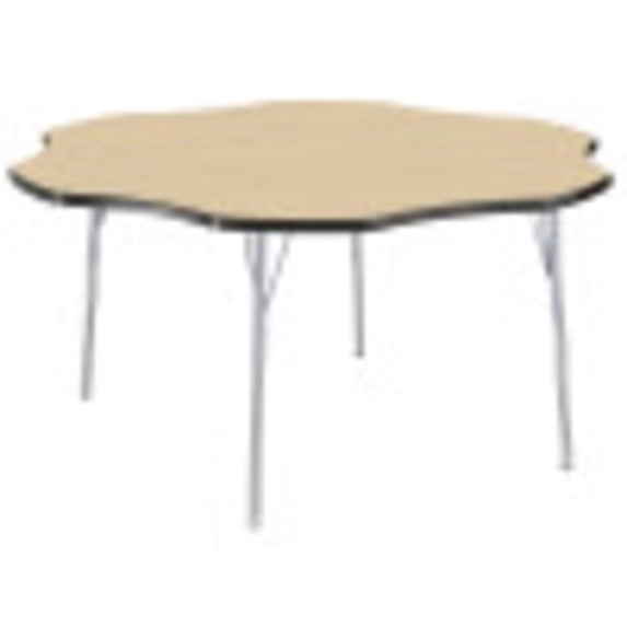 ECR4Kids 60in Flower Contour Thermo-Fused Adjustable Activity Table Maple/Black/Silver - Standard Swivel