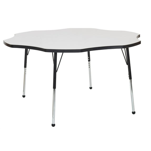 ECR4Kids 60in Flower Dry-Erase Thermo-Fused Adjustable Activity Table Black/Black - Standard Ball