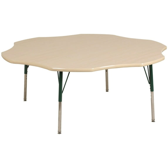 ECR4Kids 60in Flower Everyday T-Mold Adjustable Activity Table Maple/Maple/Black - Toddler Swivel
