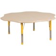 thumbnail image 1 of ECR4Kids 60in Flower Everyday T-Mold Adjustable Activity Table Maple/Maple/Green - Chunky Leg, 1 of 1