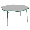 thumbnail image 1 of ECR4Kids 60in Flower Premium Thermo-Fused Adjustable Activity Table Grey/Green/Green - Standard Swivel, 1 of 4