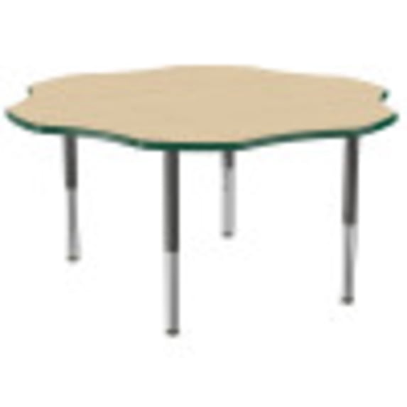 ECR4Kids 60in Flower Premium Thermo-Fused Adjustable Activity Table Maple/Green/Black - Super Leg